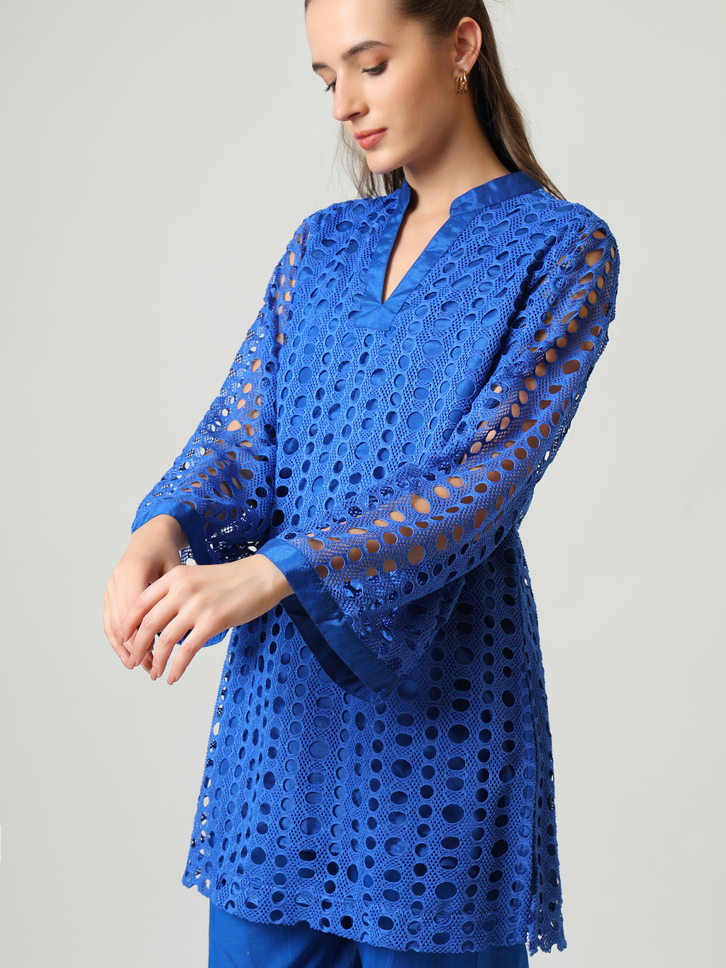 Royal Blue Cutwork Co-ord Set