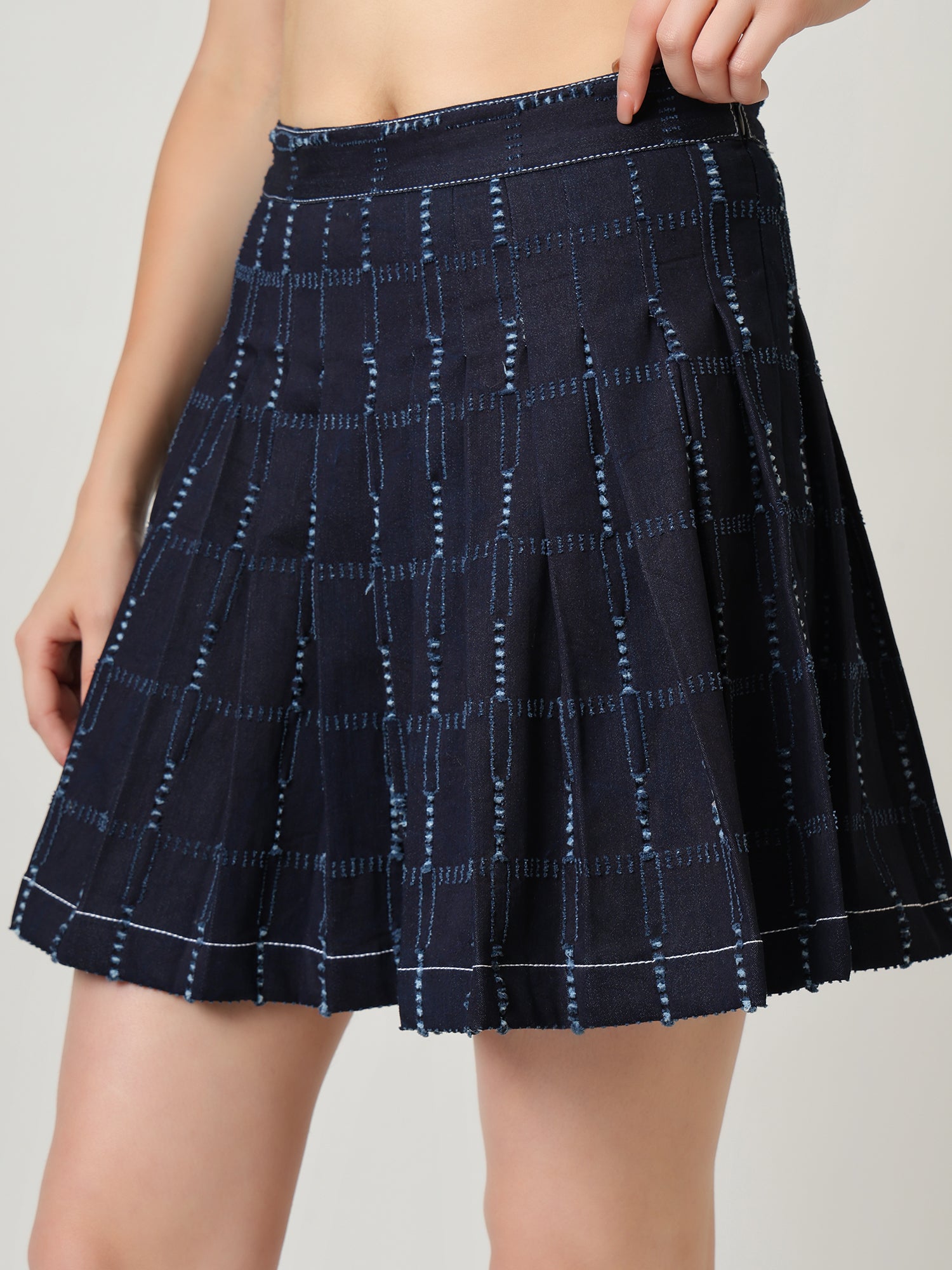 Denim Co-ord Set – Shirt Jacket & Pleated Mini Skirt