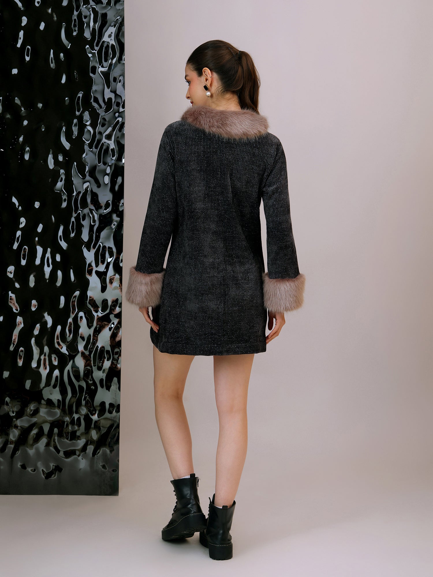 Plush Winter Coat Dress