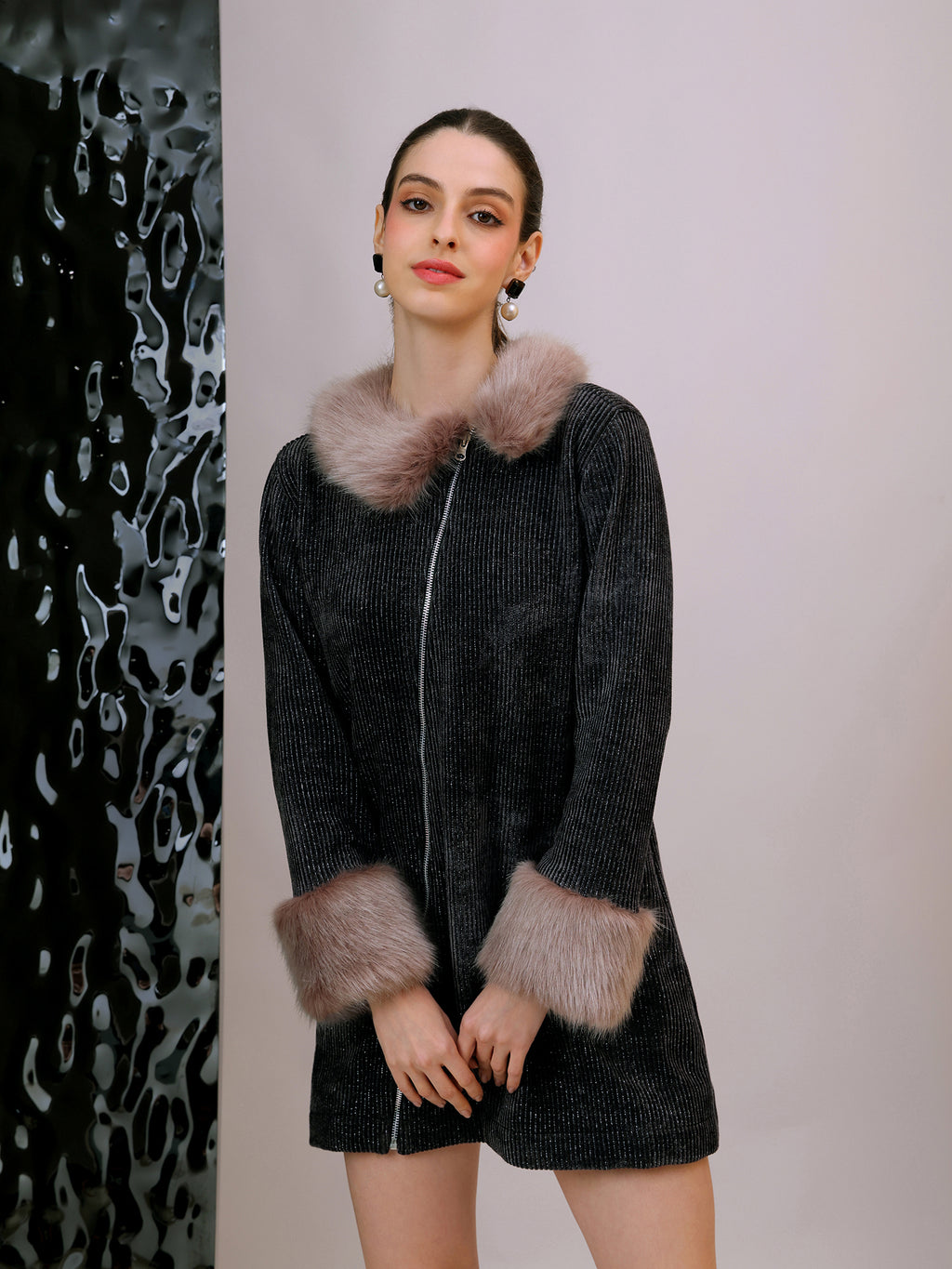 Plush Winter Coat Dress