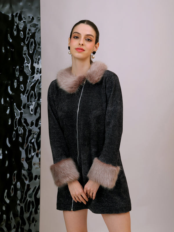 Plush Winter Coat Dress