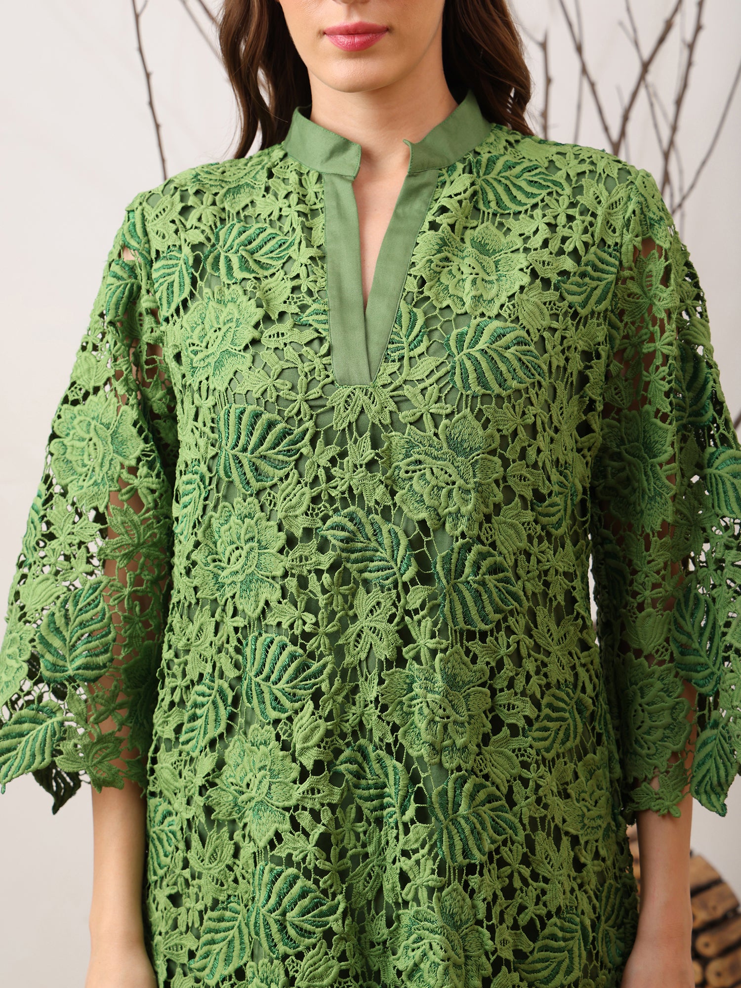 Green Lace Maxi Dress