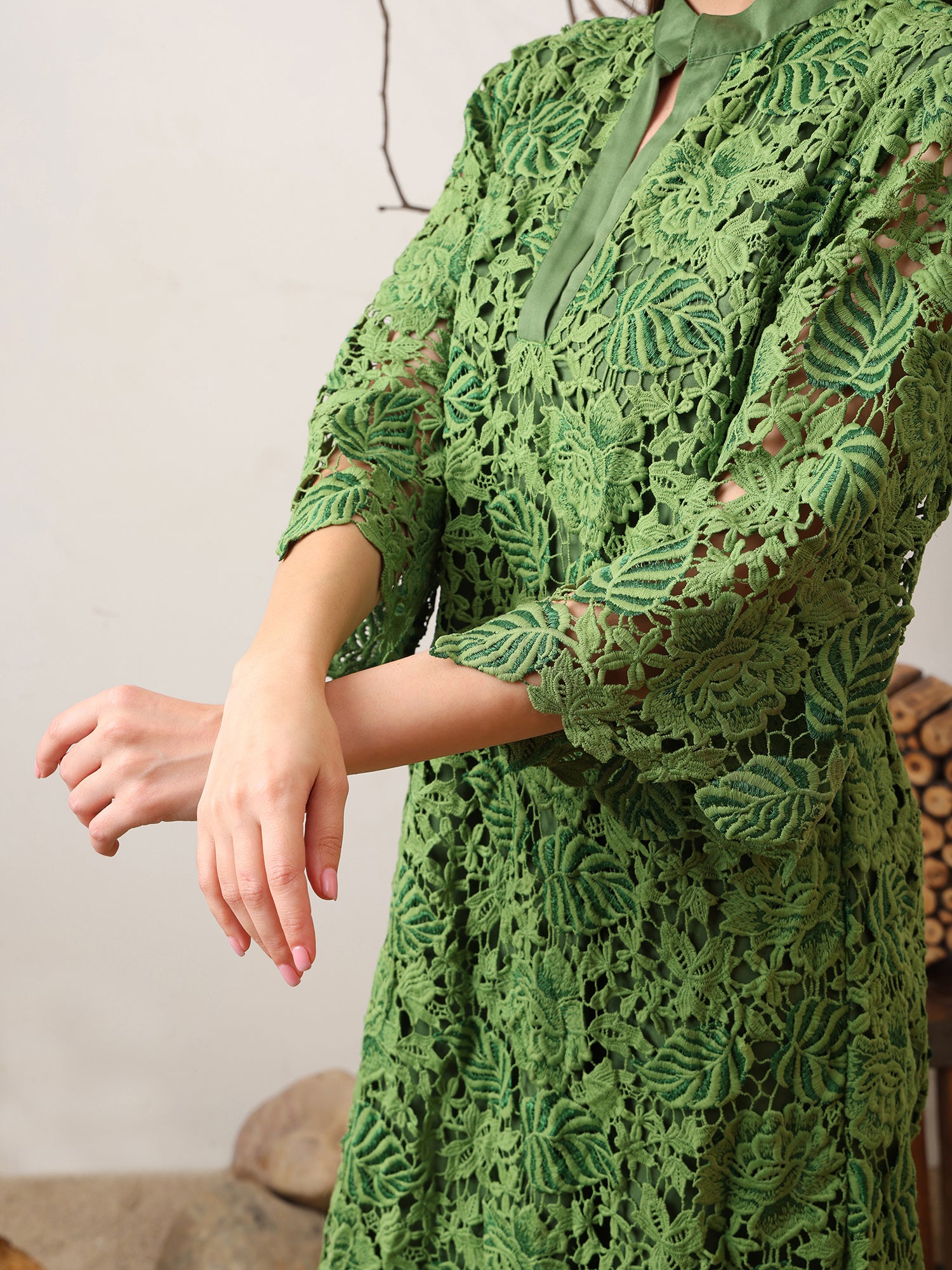 Green Lace Maxi Dress