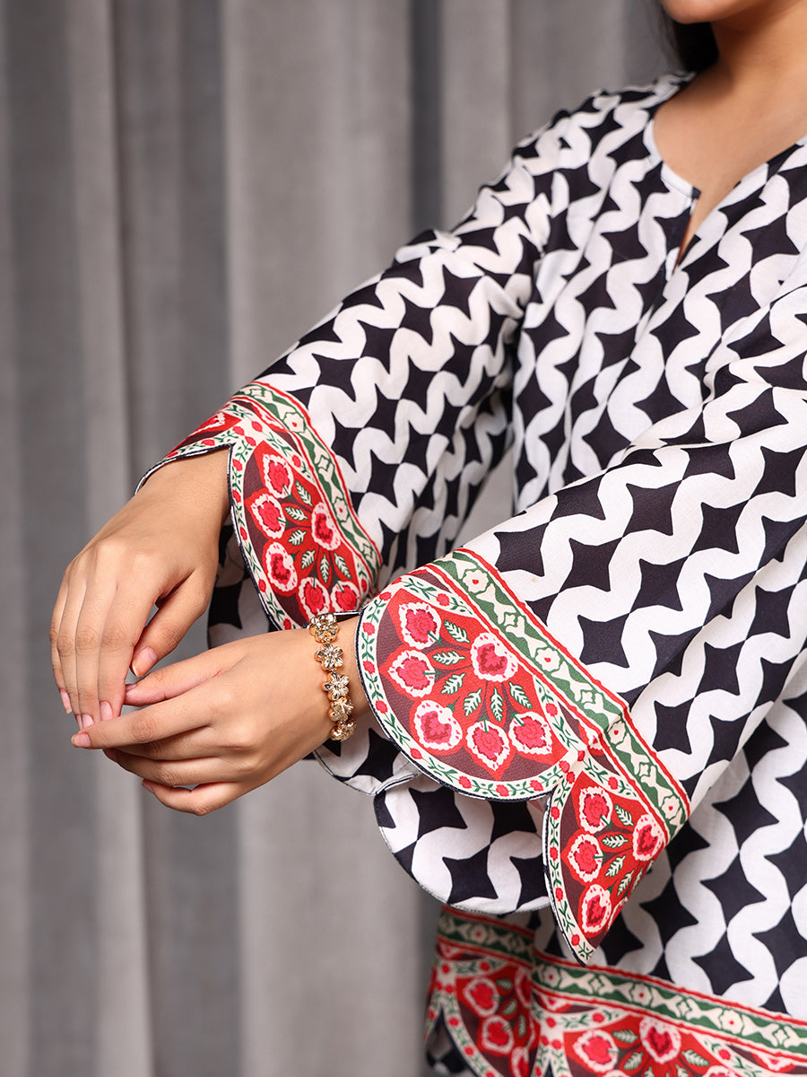 Black Printed Two -Piece Set