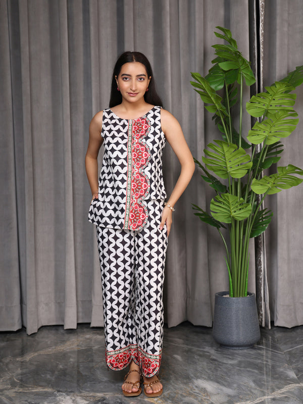 Black Sleeveless Co-ord Set